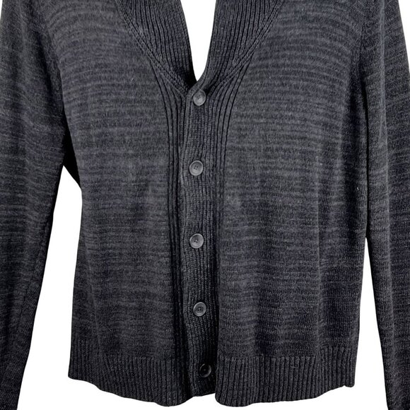 Treasure & Bond Mens XL Shawl Collar Cardigan Black Caviar Marl Quiet Luxury - Picture 4 of 16